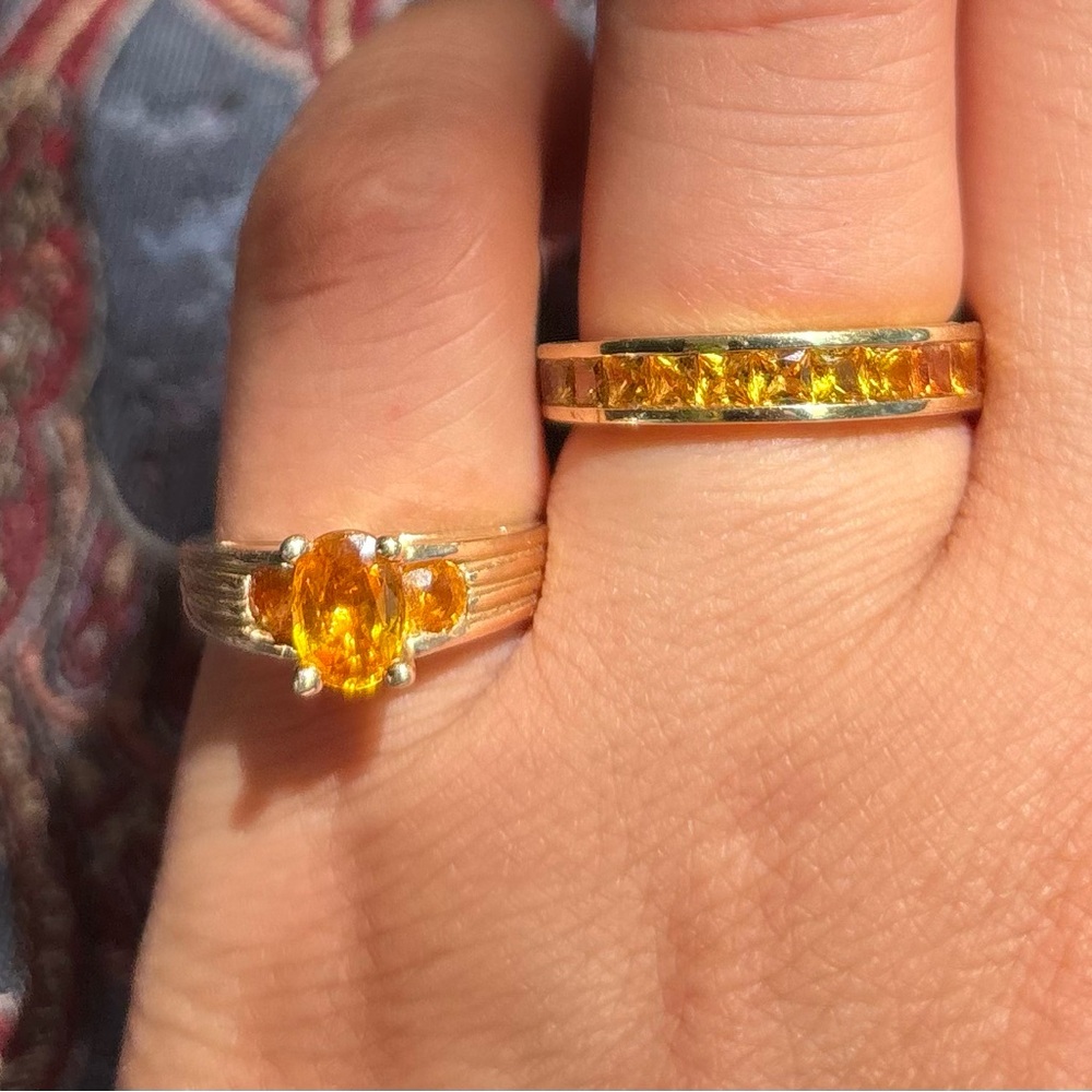 Yellow Sapphire and Citrine Ring Lot